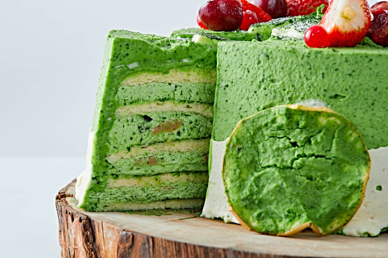 鲜果抹茶禅意鲜奶蛋糕图片