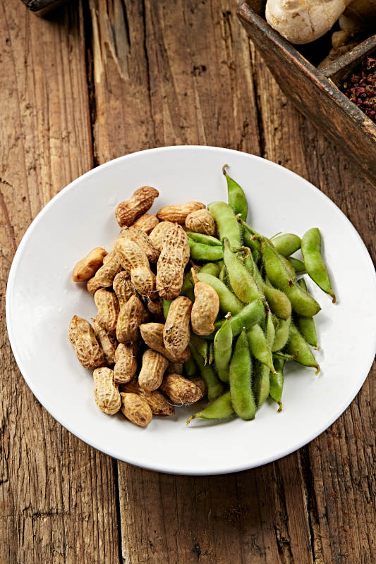 花毛一体煮花生盐水毛豆图片