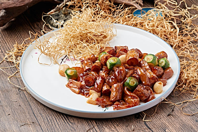 蒜香铁棍山药烧蹄筋图片