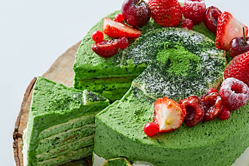 鲜果抹茶禅意鲜奶蛋糕图片