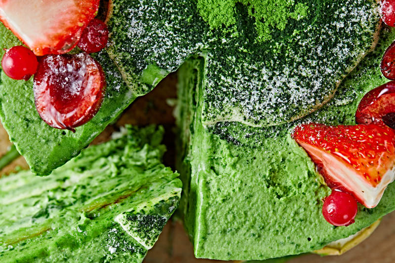 鲜果抹茶禅意鲜奶蛋糕图片