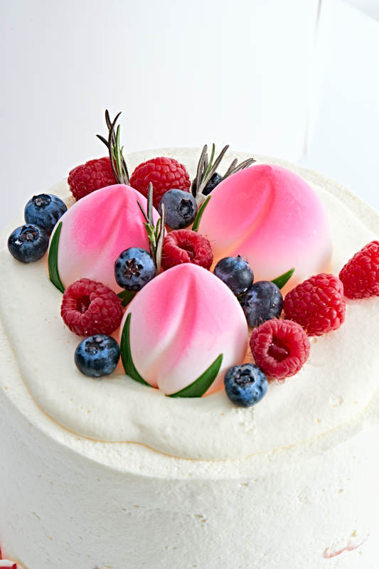 桃喜祝寿法芙娜白巧沁乳酪低糖低脂蛋糕图片