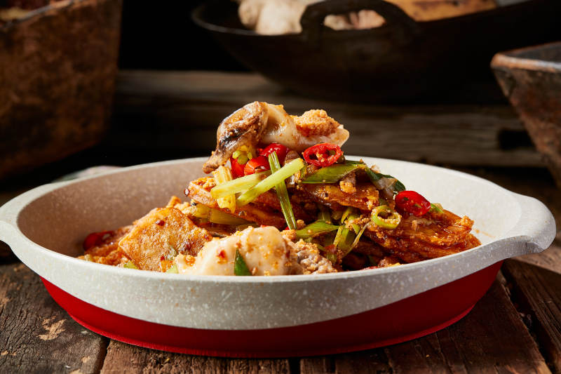 干锅鱼杂鱼籽土豆片图片