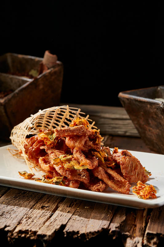 金莲拌干炸野生草鱼排图片