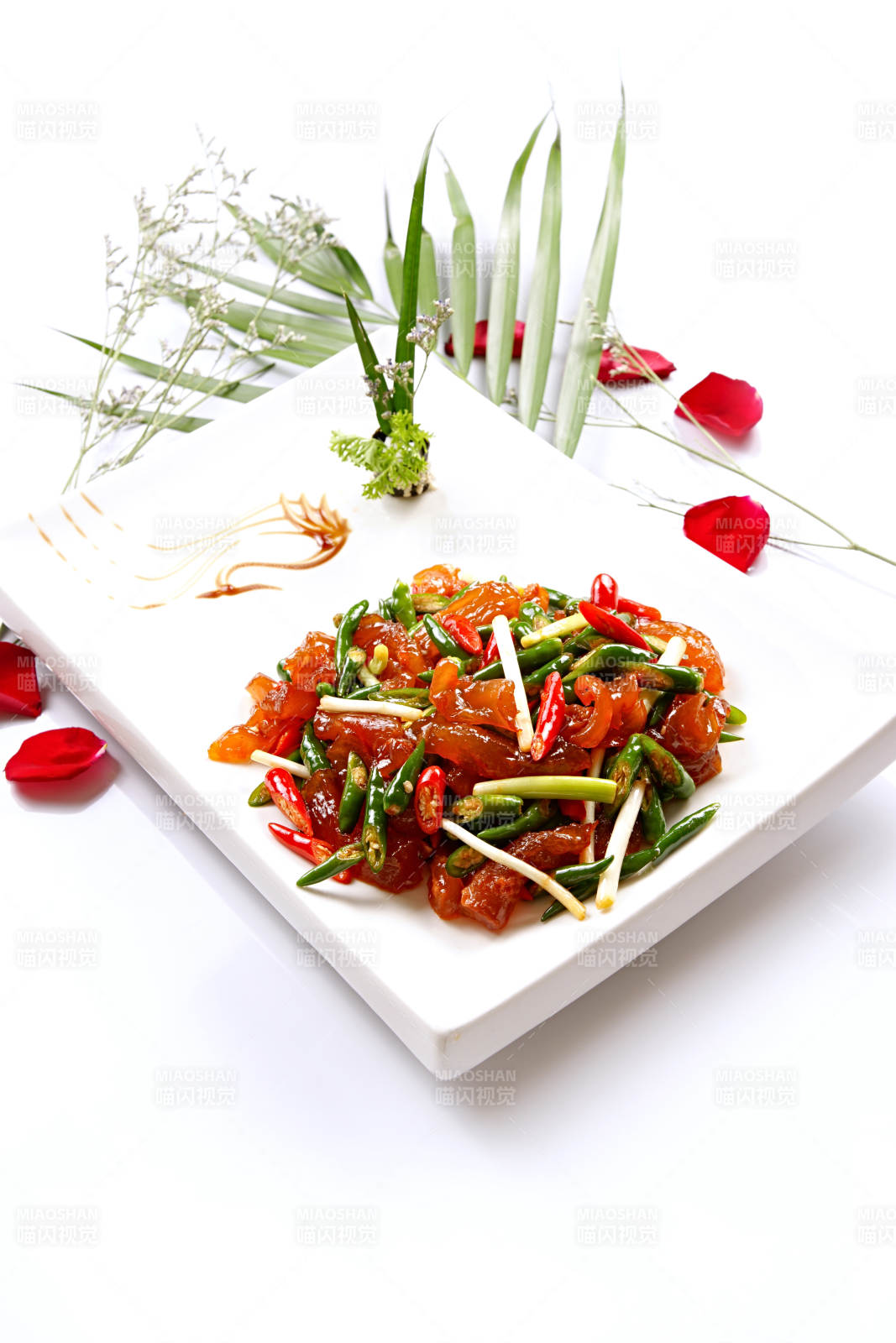 双椒炒蹄筋图片