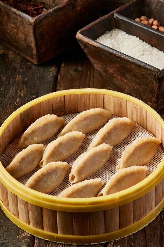 粗粮莜面鱼肉馅蒸饺图片