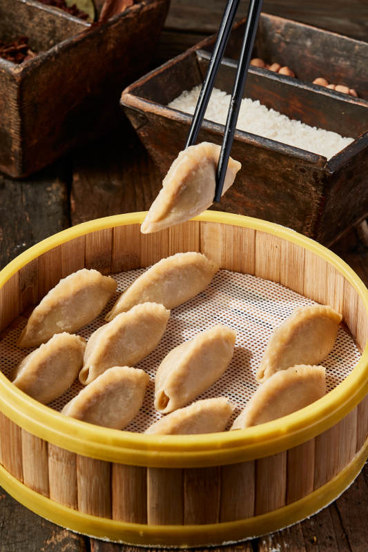 粗粮莜面鱼肉馅蒸饺图片
