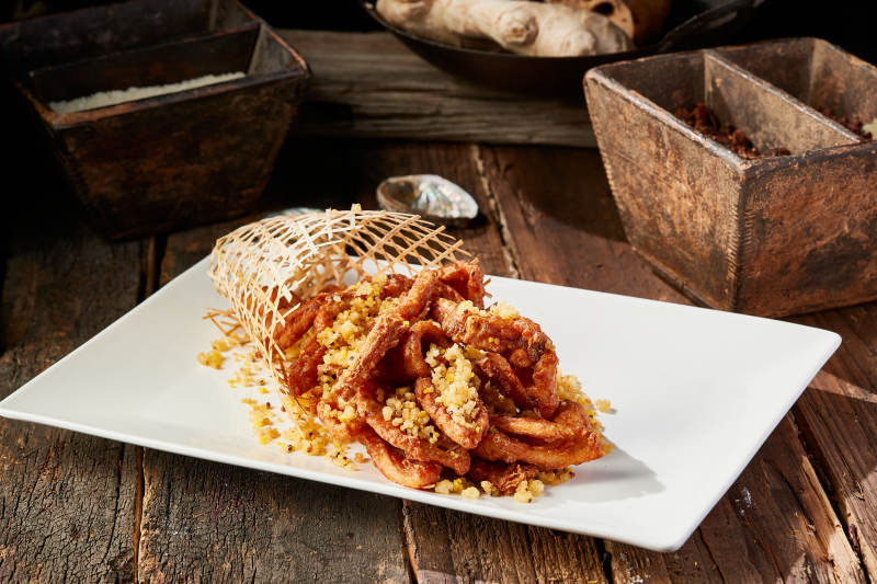 金莲拌干炸野生草鱼排图片