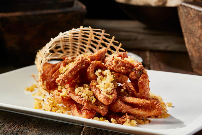 金莲拌干炸野生草鱼排图片