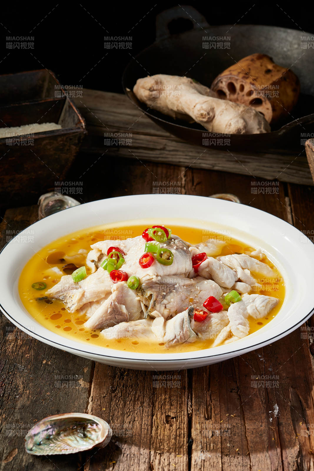 酸汤野生草鱼鱼片图片