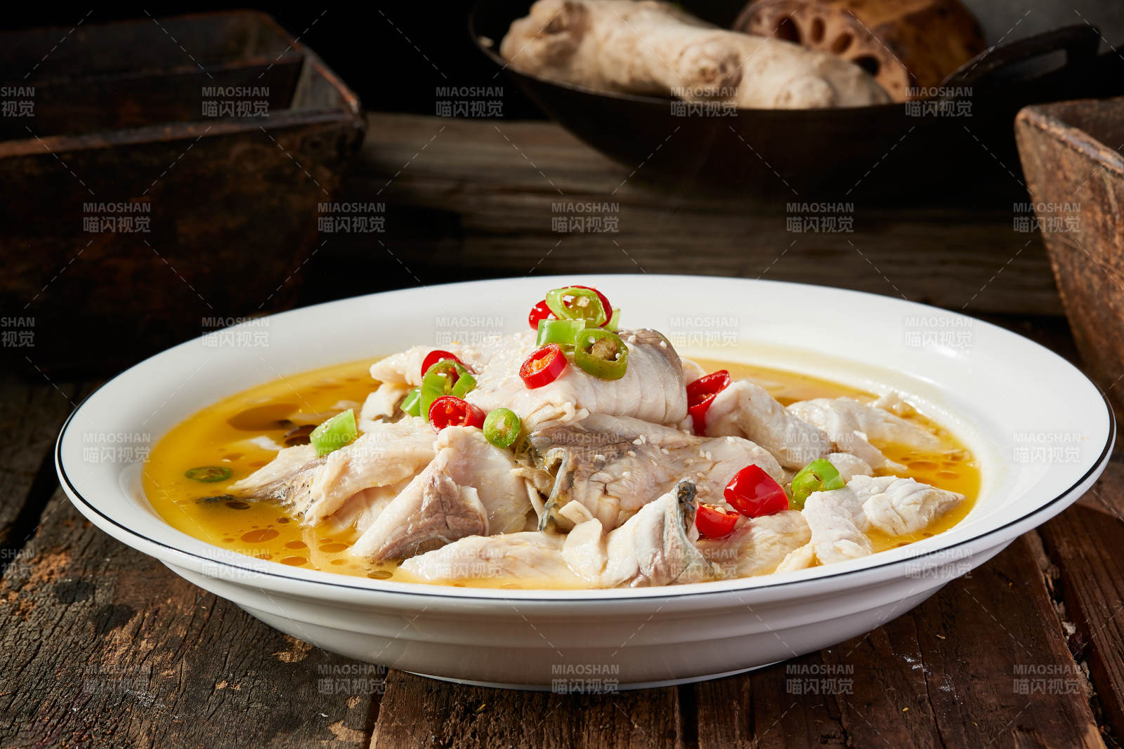 酸汤野生草鱼鱼片图片