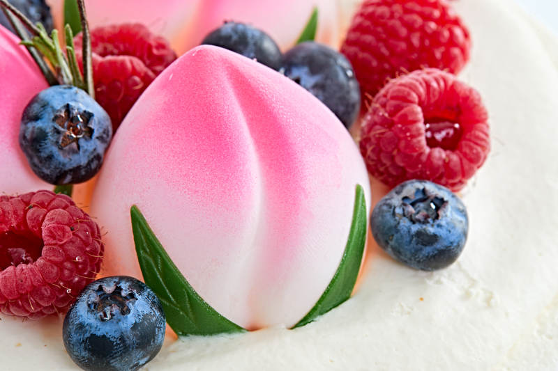 桃喜祝寿法芙娜白巧沁乳酪低糖低脂蛋糕图片