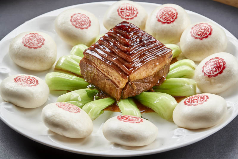 婚宴美食红喜花馍宝塔肉图片