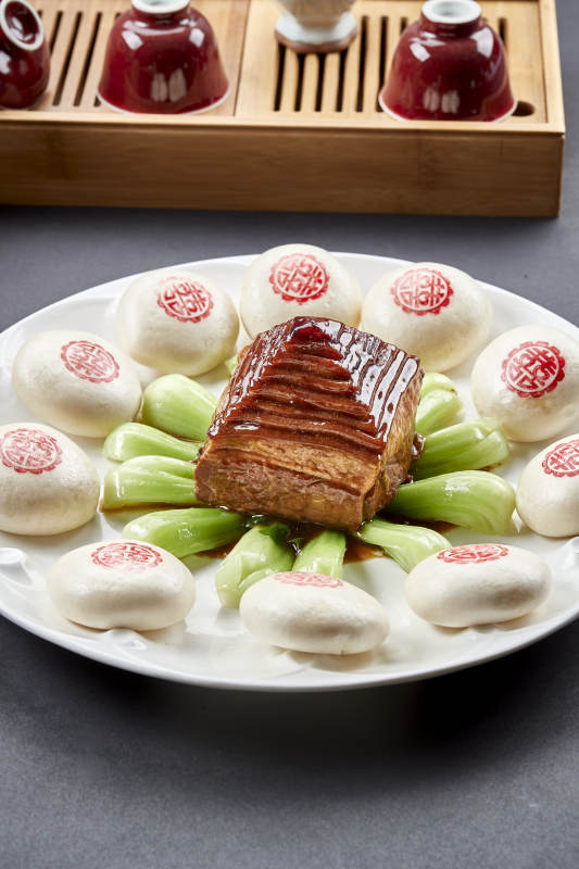 婚宴美食红喜花馍宝塔肉图片