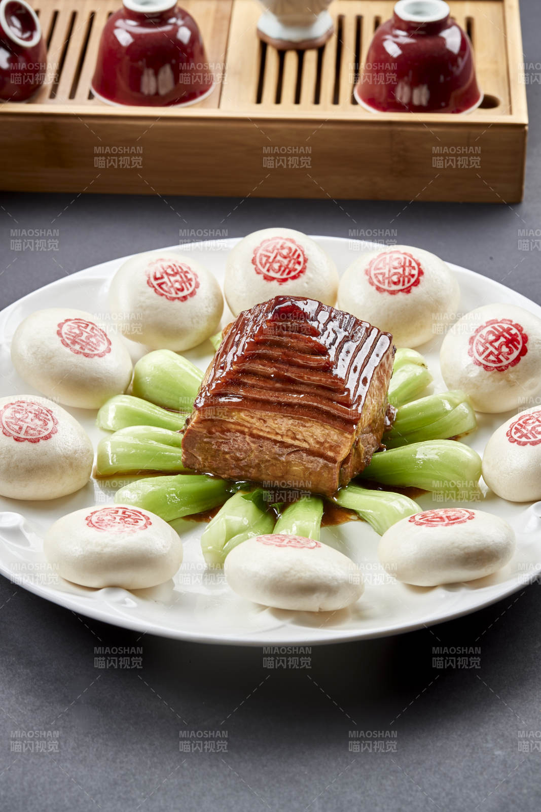 婚宴美食红喜花馍宝塔肉图片