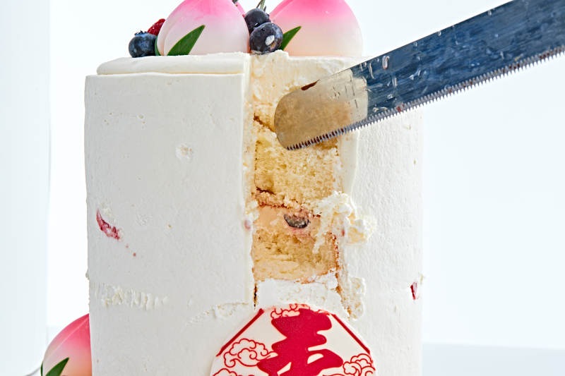 桃喜祝寿法芙娜白巧沁乳酪低糖低脂蛋糕图片