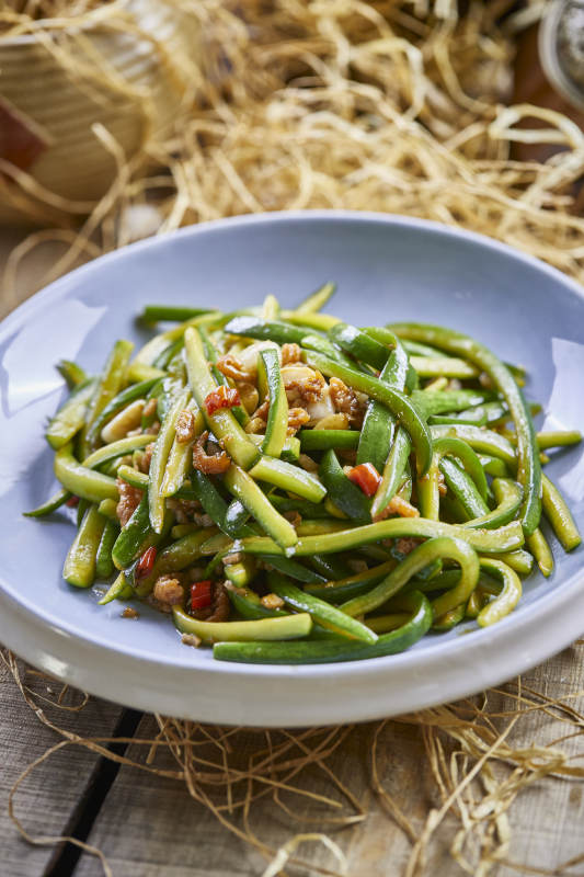 小米辣肉沫炒乳瓜条图片