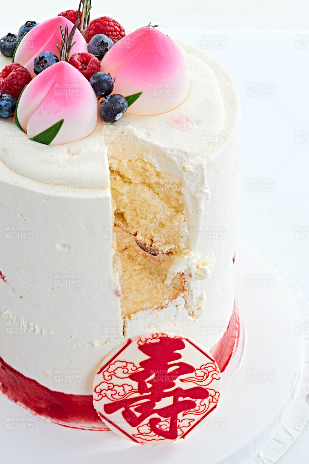 桃喜祝寿法芙娜白巧沁乳酪低糖低脂蛋糕图片