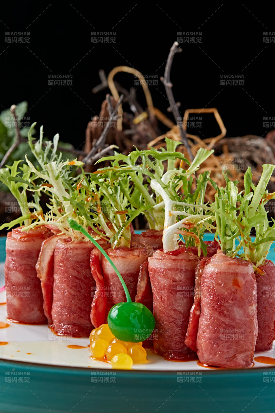 美味培根卷苦菊图片