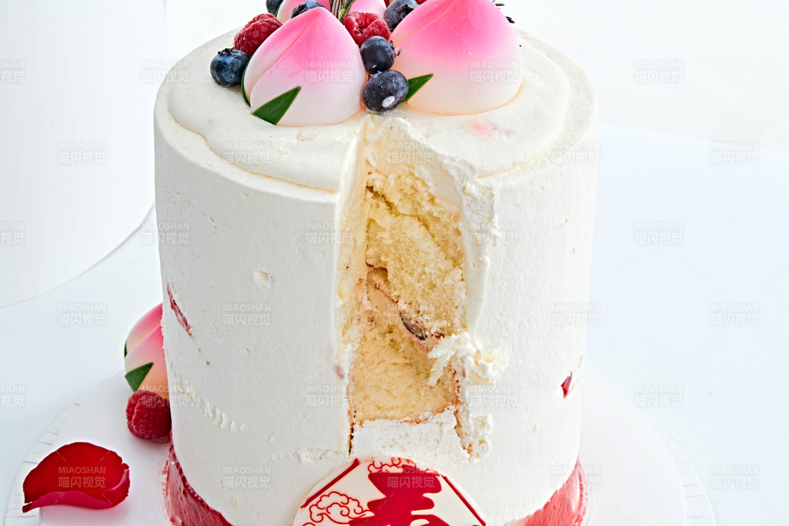 桃喜祝寿法芙娜白巧沁乳酪低糖低脂蛋糕图片