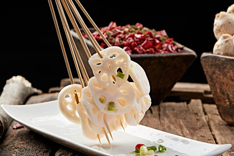 冷锅串串藕片图片