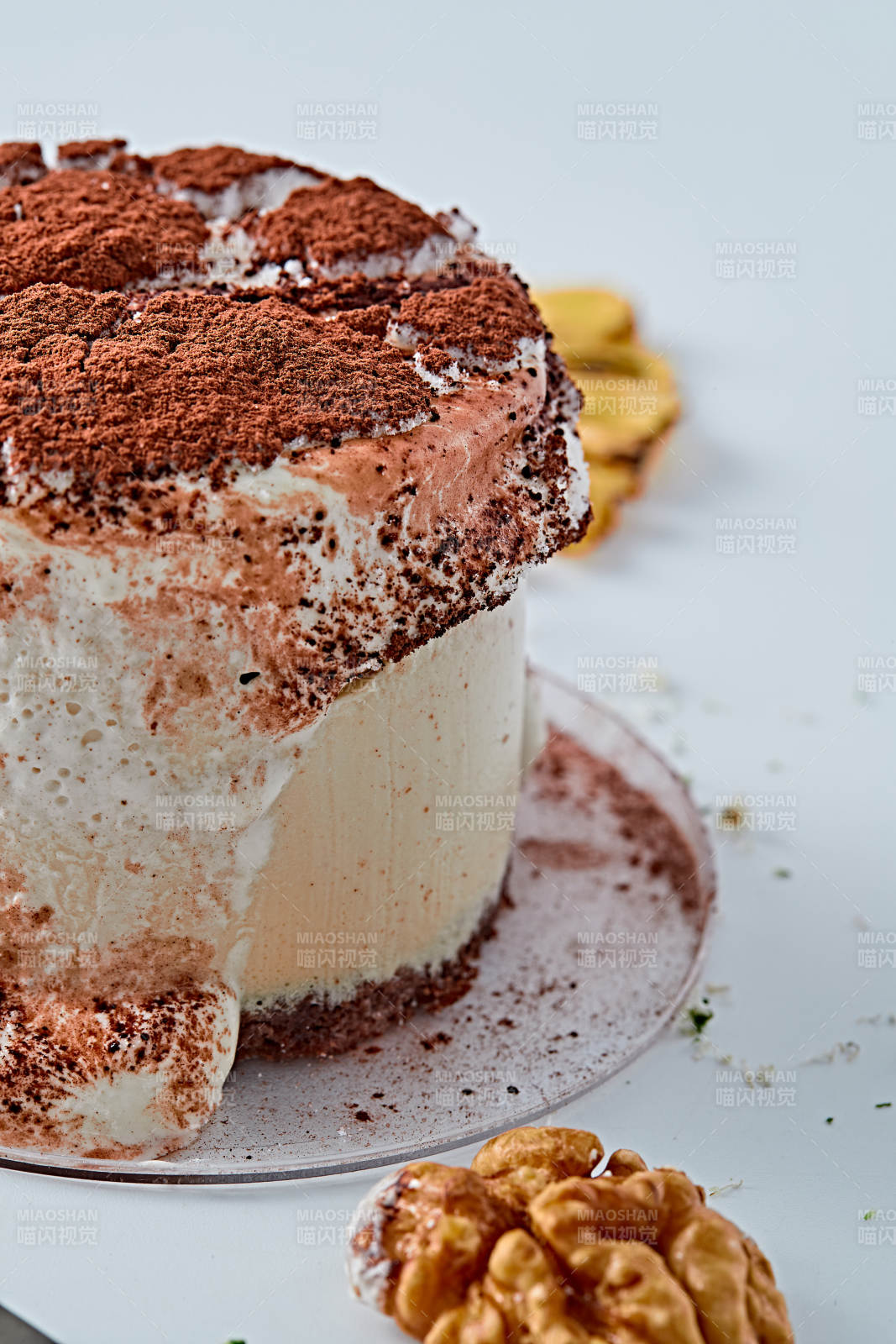 可可撒粉焦糖鲜奶酪布丁图片