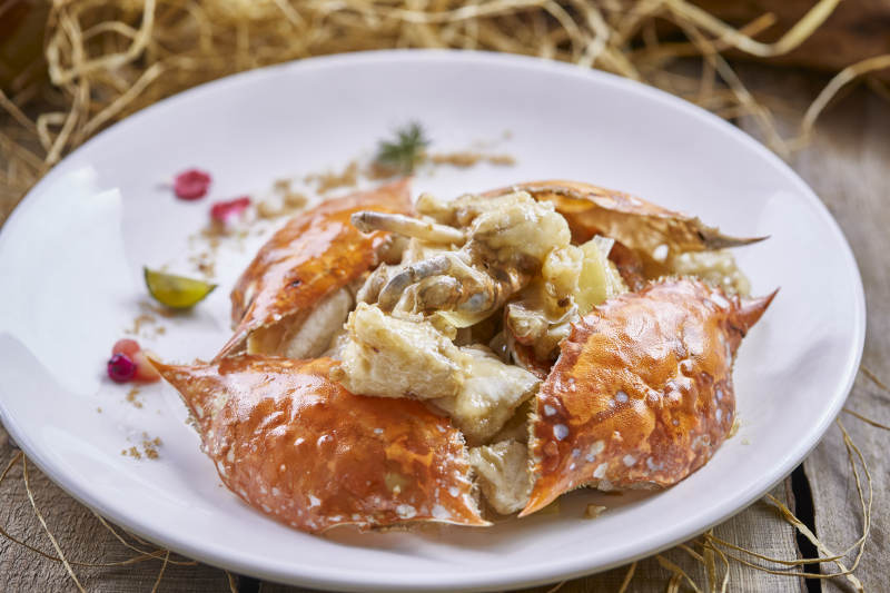 葱姜拖面炒梭子蟹图片