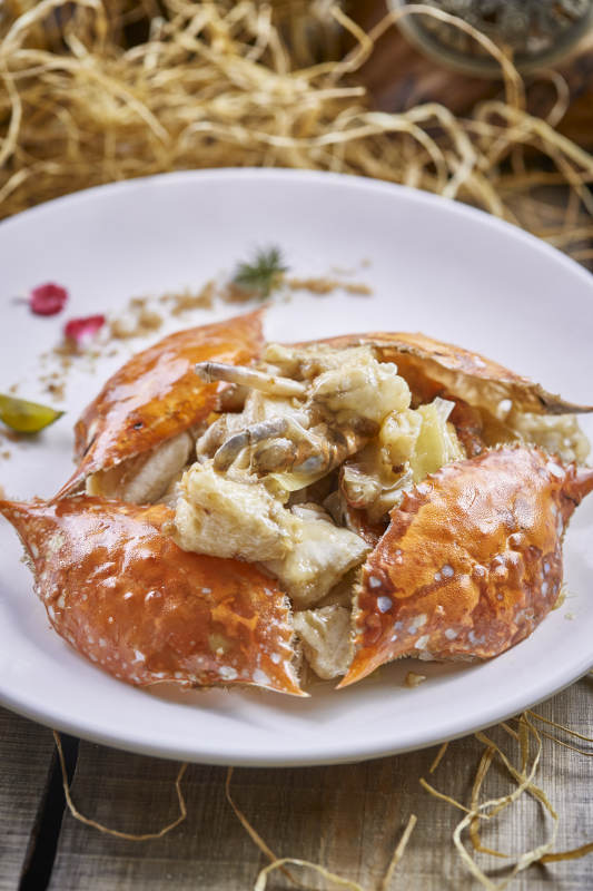 葱姜拖面炒梭子蟹图片