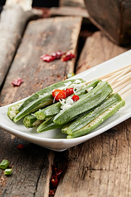 冷锅串串鲜秋葵图片