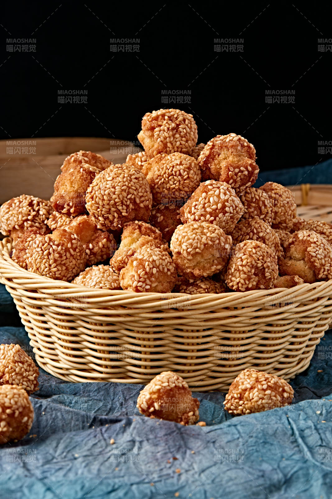 老式年货小吃开口笑芝麻酥图片