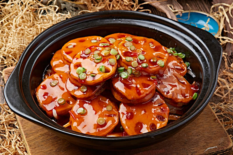 砂锅红焖藕夹煲图片