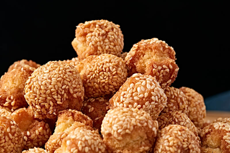 老式年货小吃开口笑芝麻酥图片