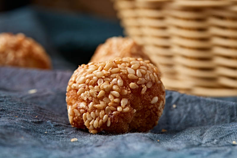 老式年货小吃开口笑芝麻酥图片