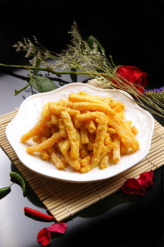 咸蛋黄焗南瓜条图片