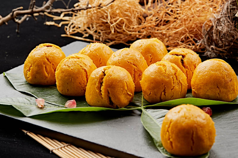 面豆馅开花黄馍馍图片