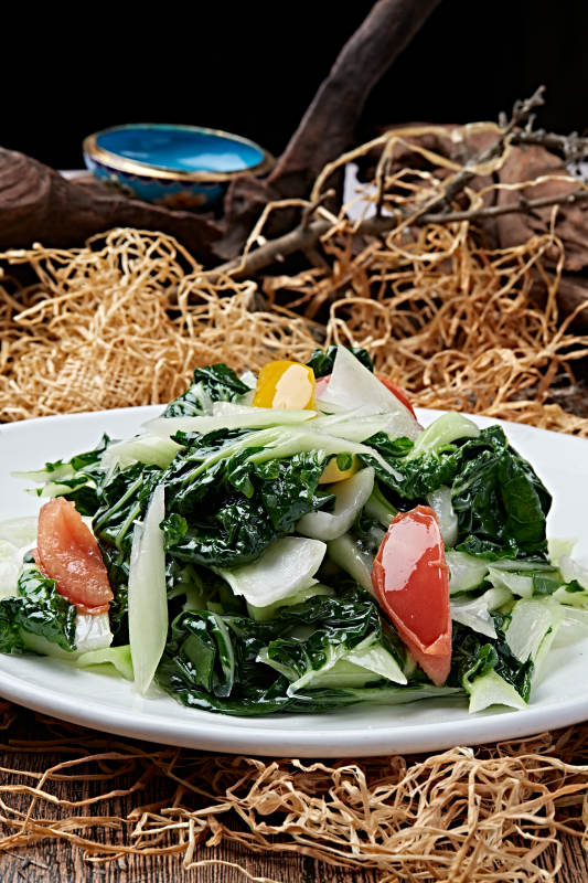 彩椒炝炒奶白菜图片