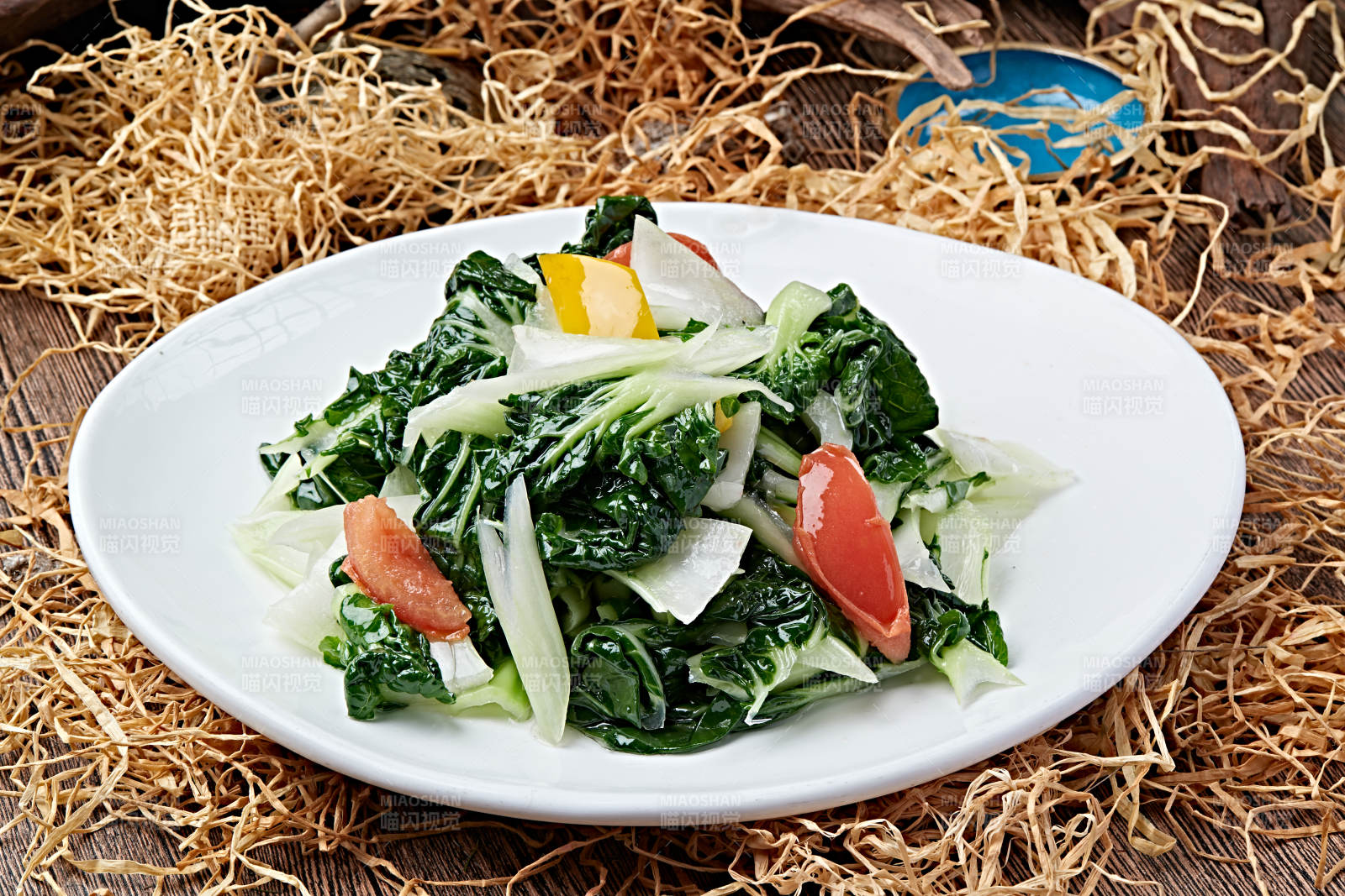 彩椒炝炒奶白菜图片