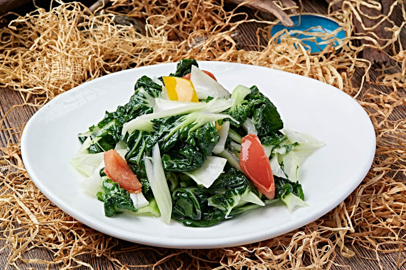 彩椒炝炒奶白菜图片