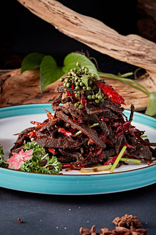 川香麻辣火边子烧肝丝图片