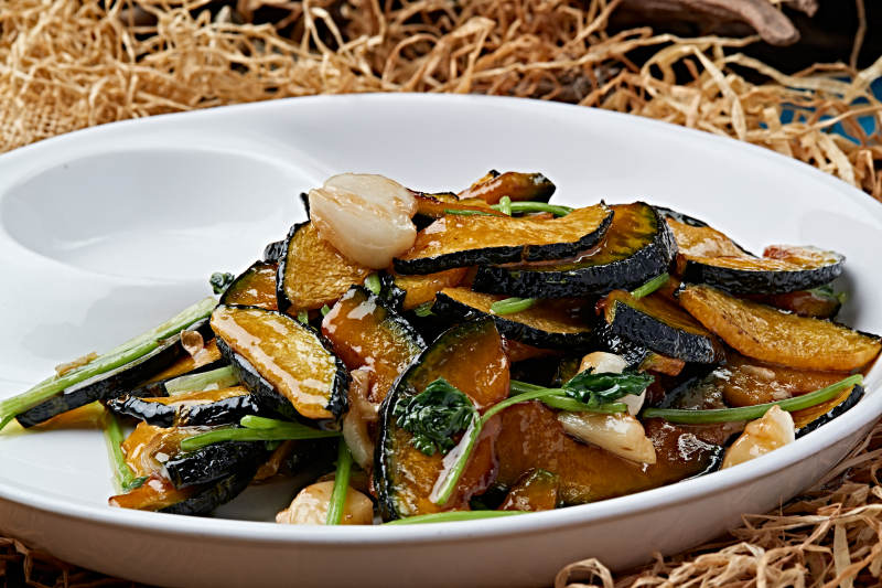 蒜香清炒小南瓜片图片