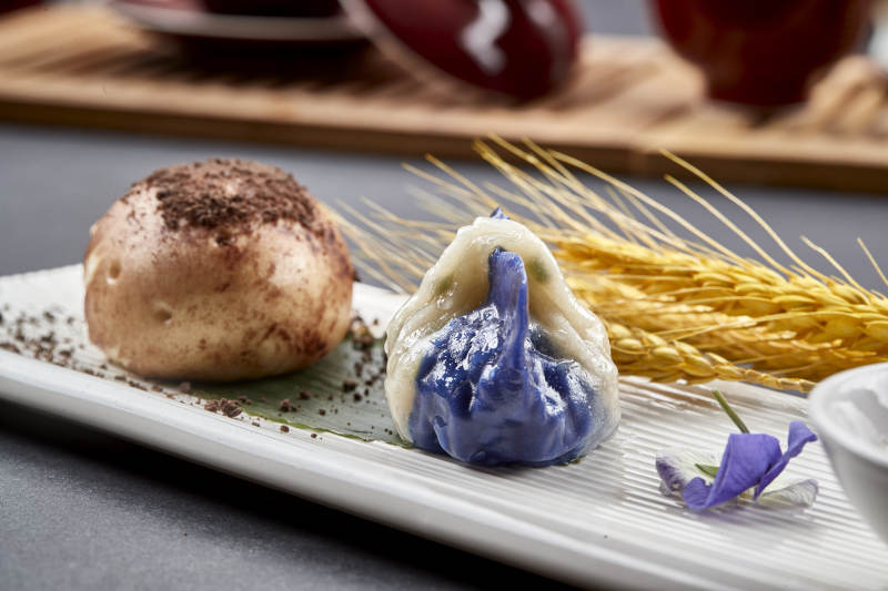 杂粮土豆包配彩色蒸饺图片