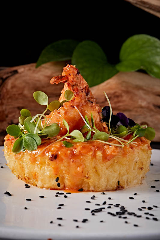 岩烧凤梨深海大红虾图片