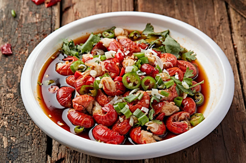 浇汁腌渍龙虾尾图片