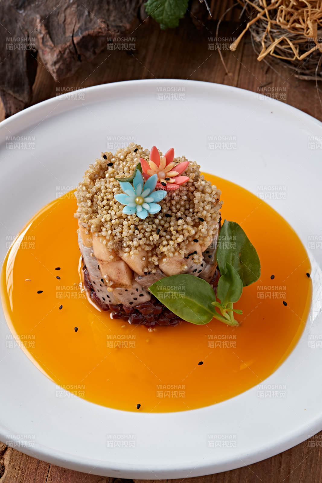 橙汁杂粮水果捞图片