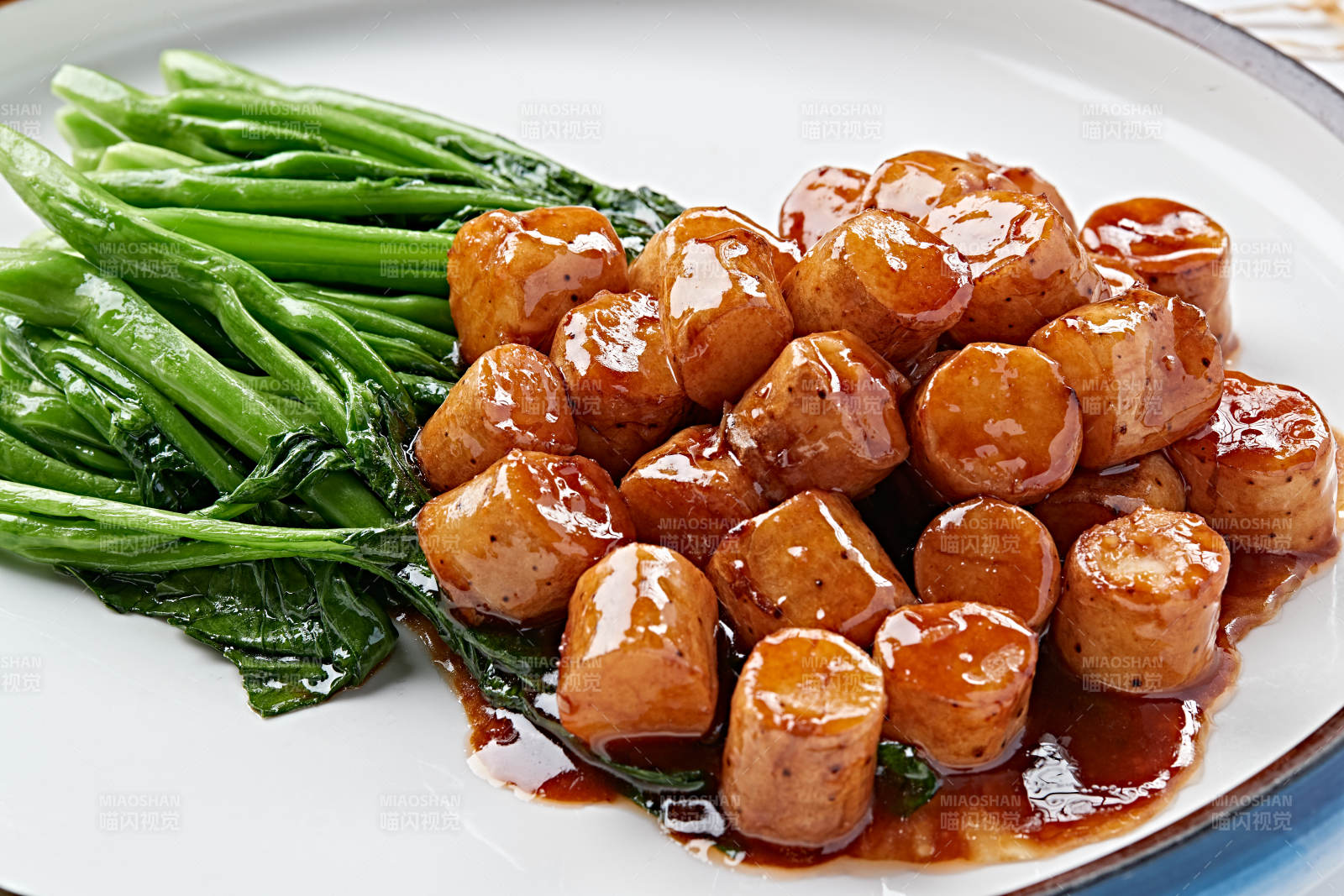浇汁芥蓝长山药图片