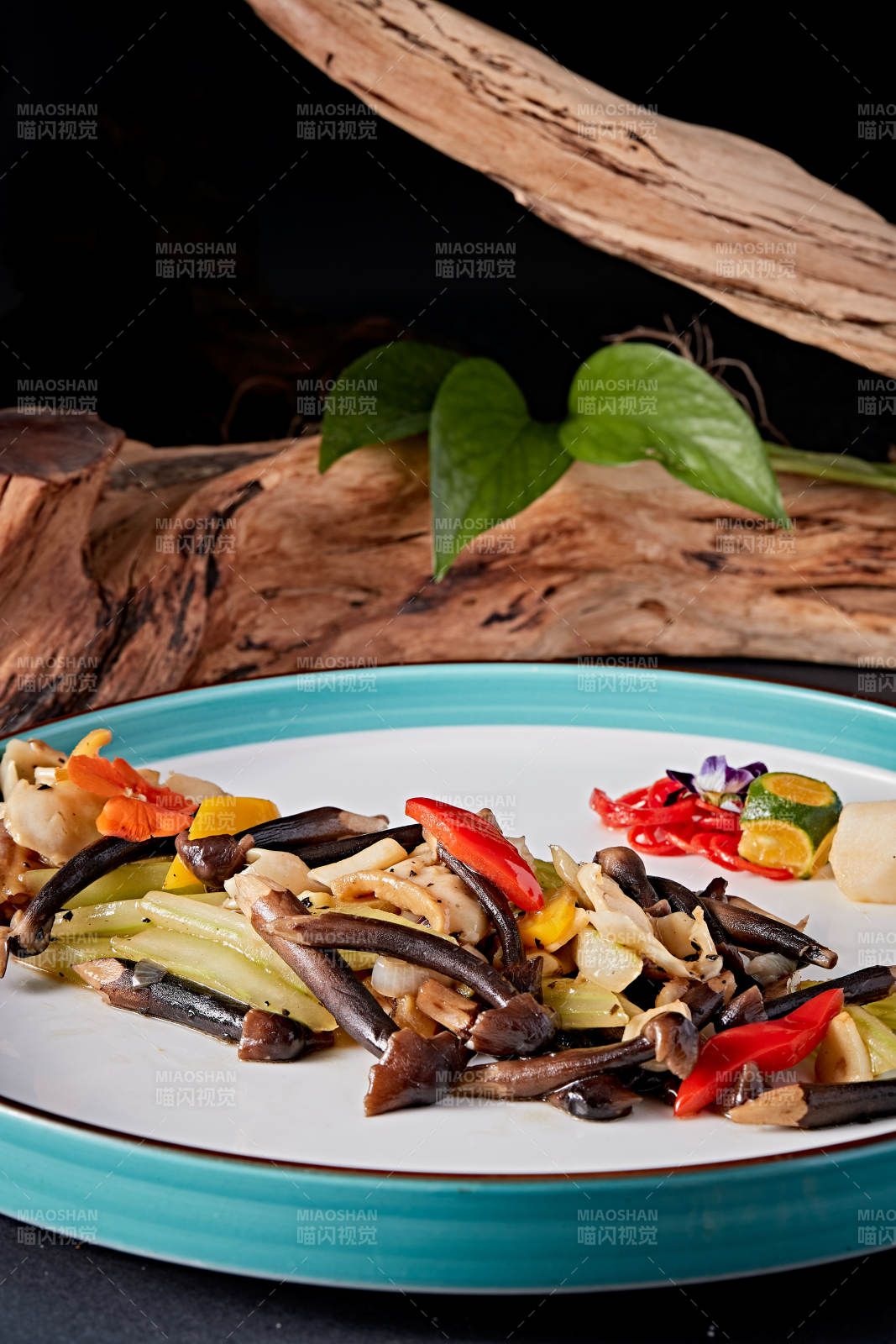 彩椒鸡枞菌炒螺片图片