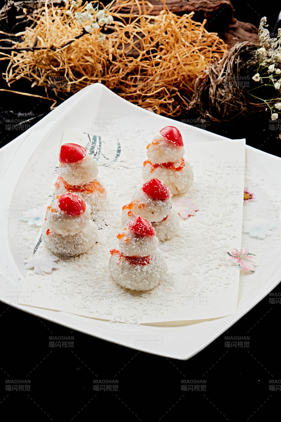 雪人造型糯米糍图片