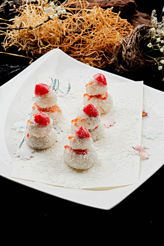 雪人造型糯米糍图片