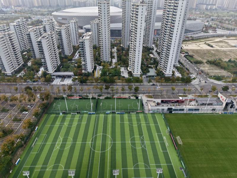 城市中的足球场（公园）图片