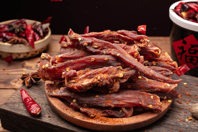 香辣牛肉干图片